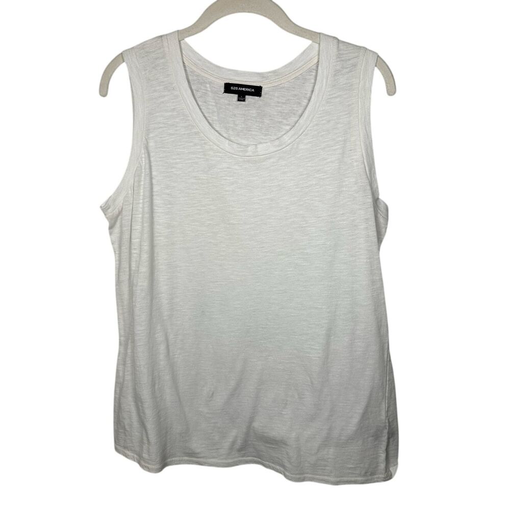 525 America White 100% Cotton Tank Top Women's Large